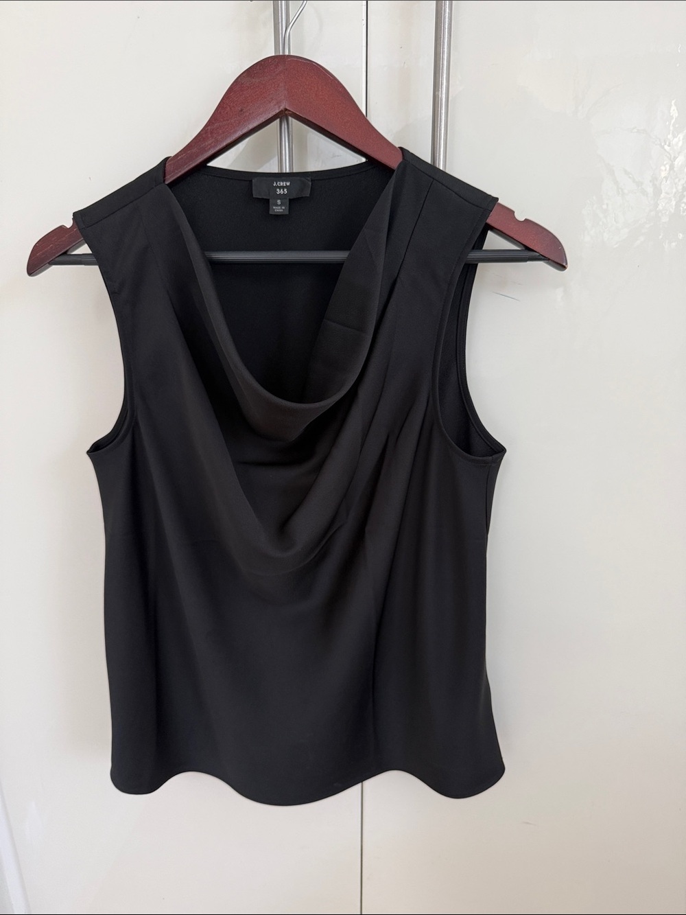J. Crew Black Draped Cowl Neck Sleeveless Top